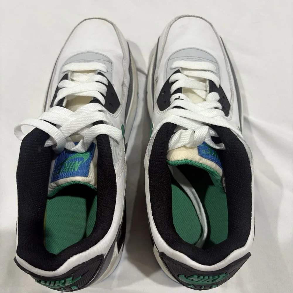 Nike Air Max 90 White Gray Green Blue Sneakers DV3607-102 Men's 6.5Y